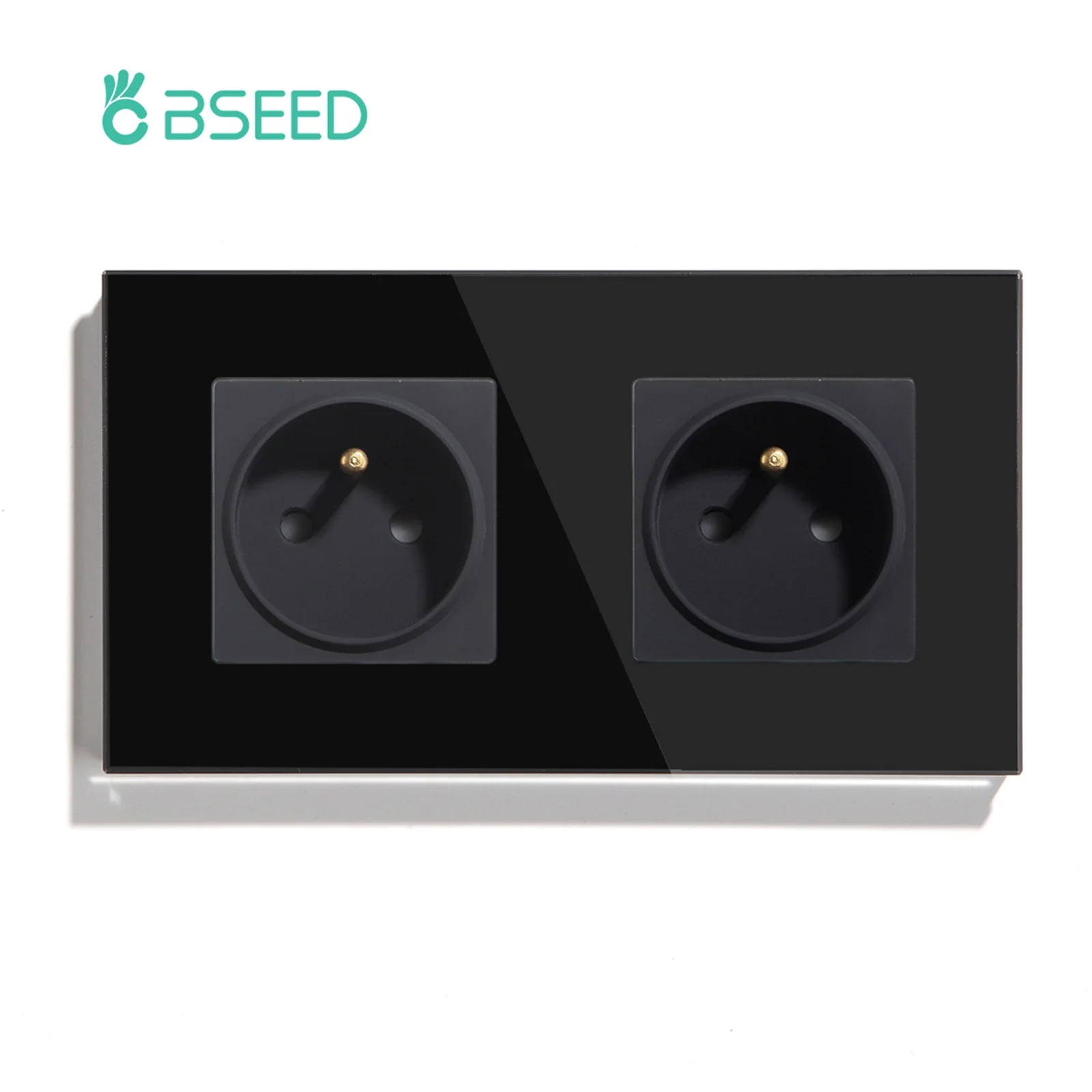 BSEED Frankreich Einzigen Buchse Doppel Wand Steckdosen Dreifach Glas Buchsen Vier Rahmen Französisch Stecker Power Steckdosen 16A