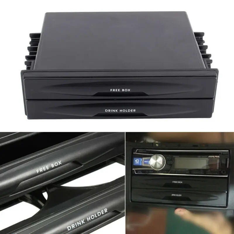 Car Dash Trim Double Din Radio Pocket Drink Cup Storage Holder Box Universal Brand New And High Quality