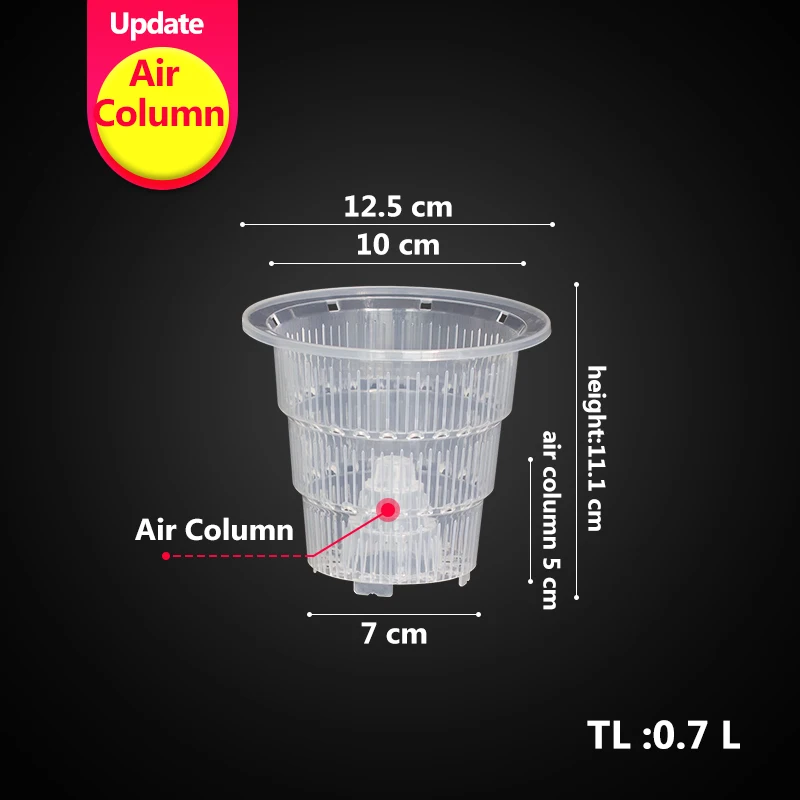 New Version 10 cm Clear Orchid Pots with Air Column Transparent Pots Plastic Flower Pot with Air Holes