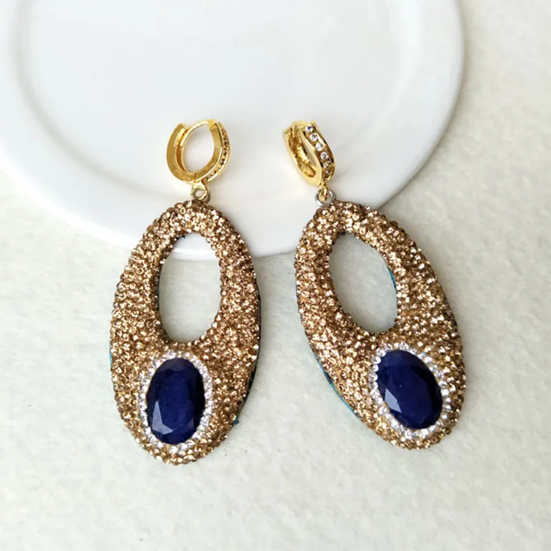 1 Pair Drusy Natural Agat e Dangle earrings, Druzy Pearl Earrings,druzy gem stone earrings, Handmade Jewelry For Women ER243