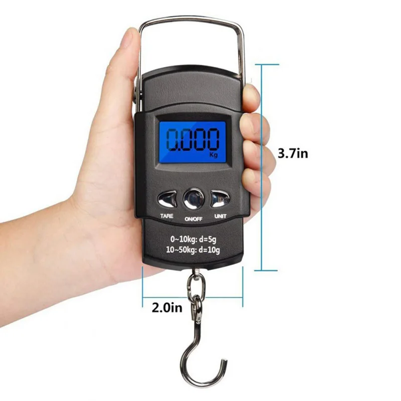 50kg/10g Oauee Mini bilancia elettronica per bagagli da pesca pesatura da viaggio Steelyard bilancia da cucina digitale portatile s