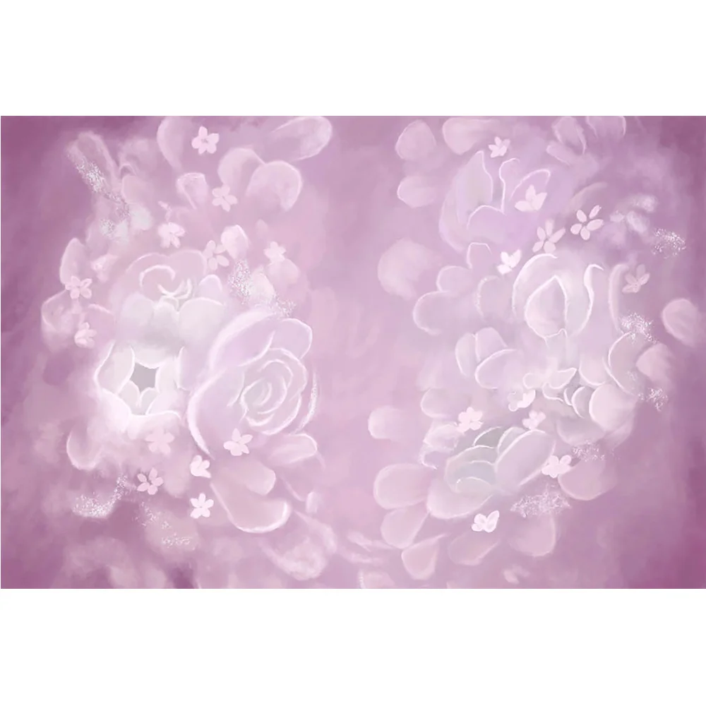 Newborn Kids Birthday Portrait Photography Background Floral Pregnant Woman Baby Shower Art Backdrop Flowers Hand Painted