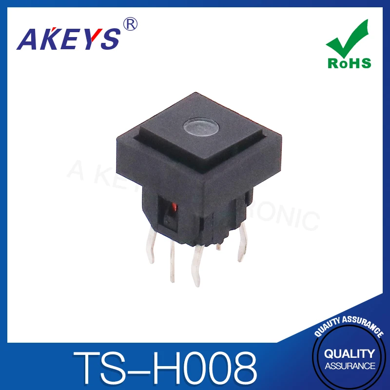 15Pcs TS-H008 8*8 Licht Touch Schakelaar Rood Licht Vier Pin In-Line Cap Reset Knop TS-LS-002