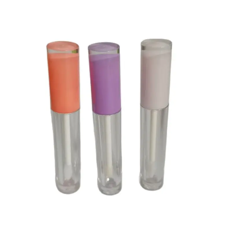 

5ML Clear Lip Gloss Wand Tube Cosmetic Packaging Containers Empty Plastic Refillable Bottle Round Lip Gloss Tubes 25/50Pieces