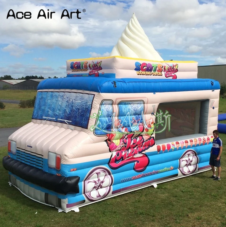 Atrractive Inflatable Ice Cream Van Sign/Vendor CAR Spaceice Truck House for Advertising