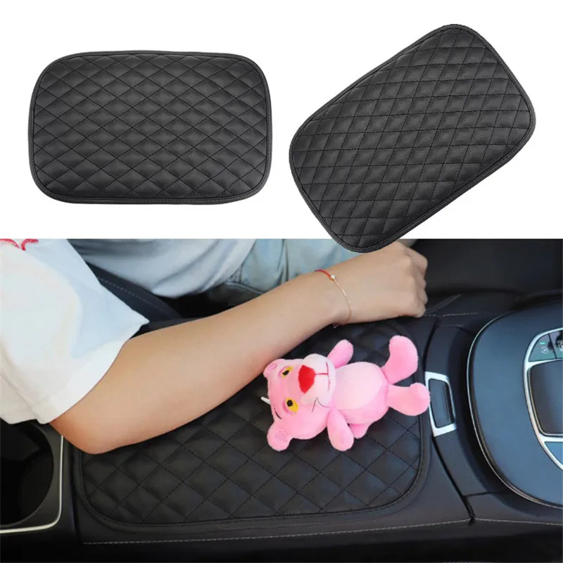 Universal PU Leather Car Armrest Mat Auto Arm Rest Covers  Dust-proof Armrest Protector Interior Auto Armrests Storage Box Mats