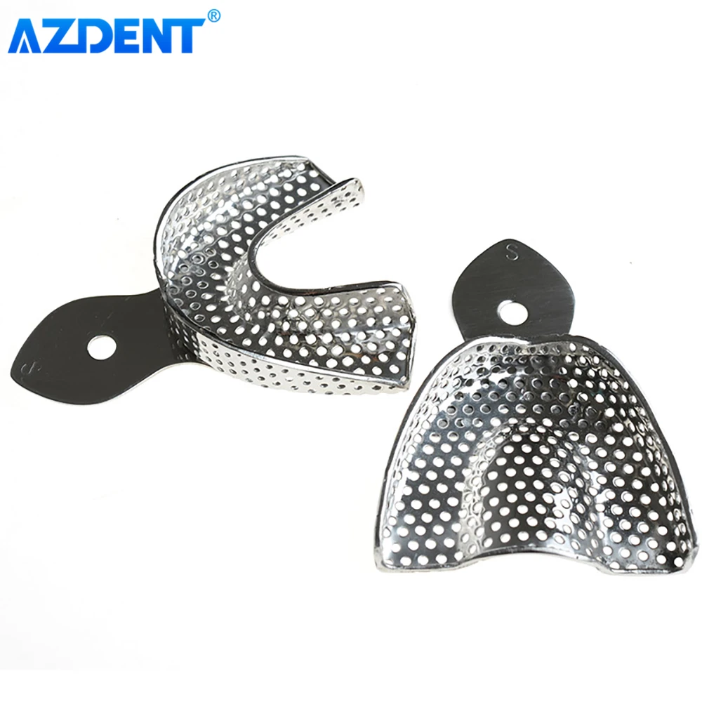 6pcs Dental Impression Tray AZDENT Stainless Steel Teeth Trays Autoclavable Instrument Dentist Tools Lab Large Small Middle Size