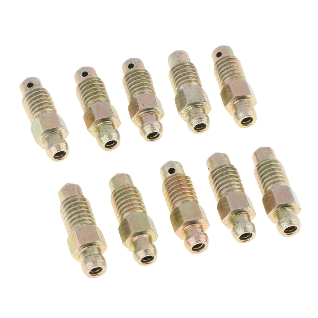 10Pieces Replacement Car Motorcycle 25mm Brake Bleeder Screws M8*1.25mm