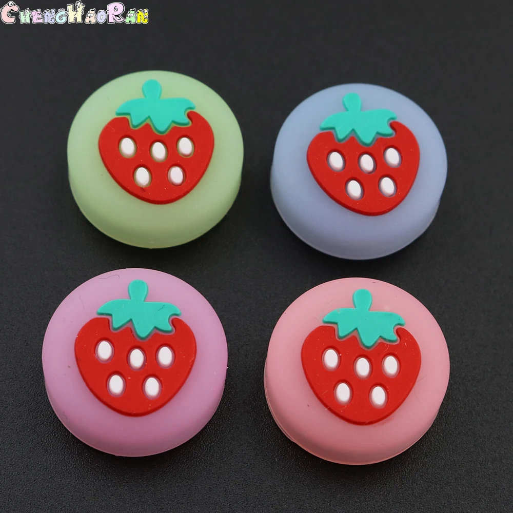 Strawberry For Switch Luminous Jelly Cap Animal Crossing Silicone Joystick Thumb Grip Caps for Nintend Switch Lite Controller