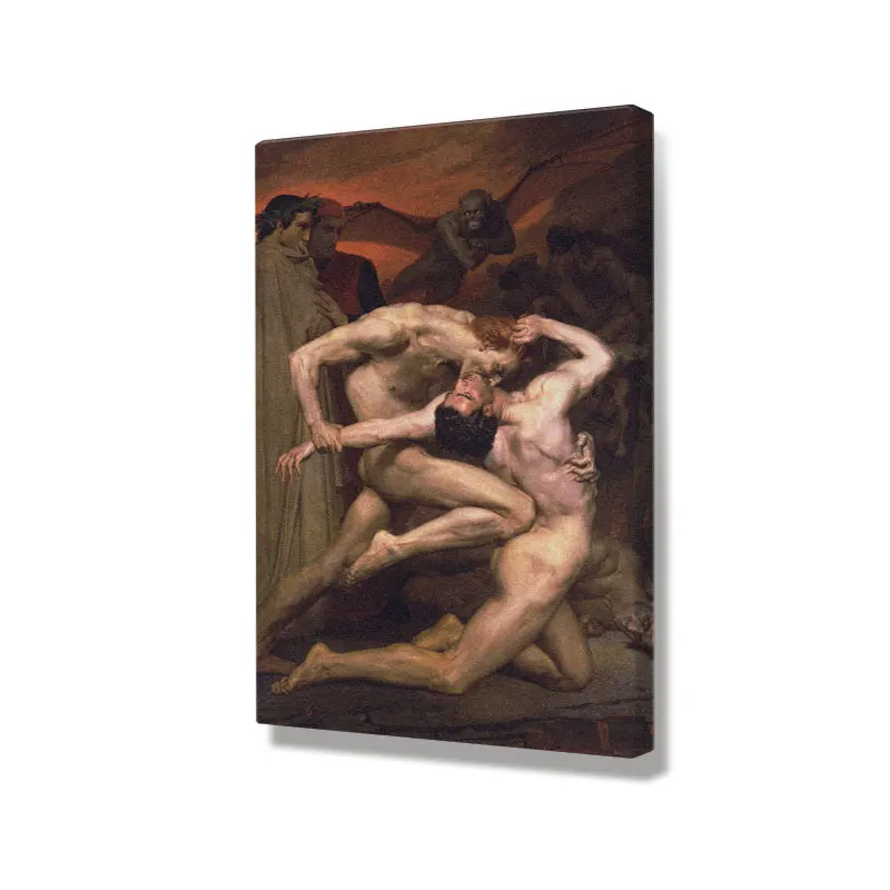 Dante and Virgil in Hell classic Painting aesthetic Wall Art Canvas For Living Room Home Bedroom Study Dorm room Decor Prints