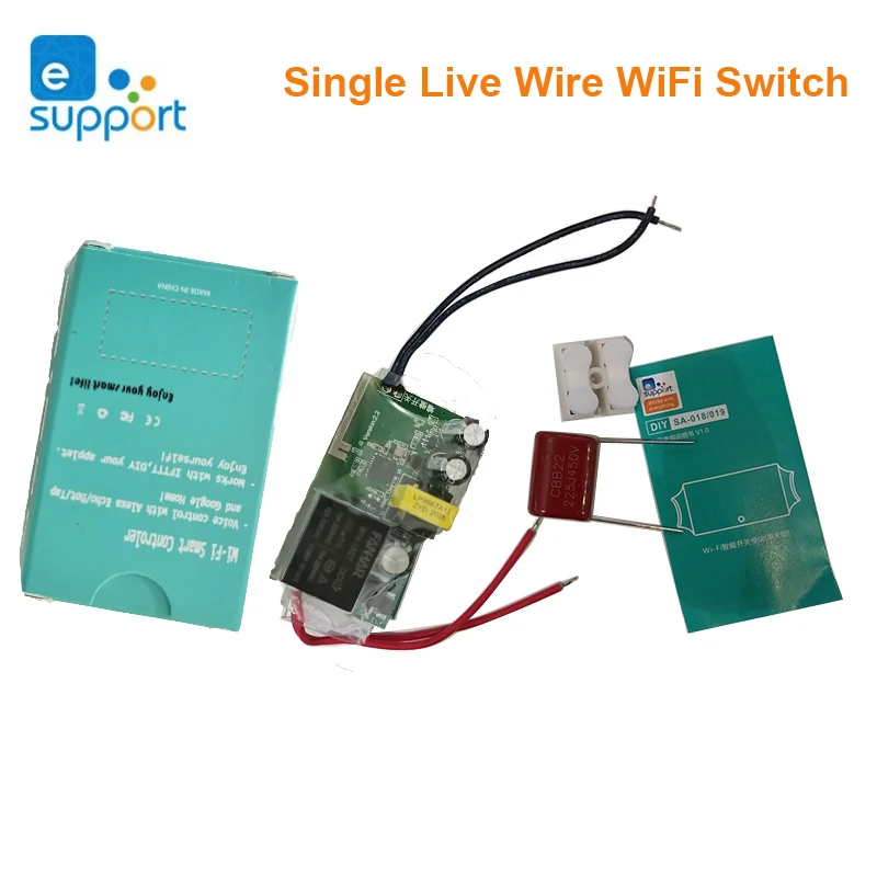 eWelink Smart Switch Single Live Wire 180-240V WIFI Switch Module Wireless DIY Light Switch APP Remote Control Alexa Google Home