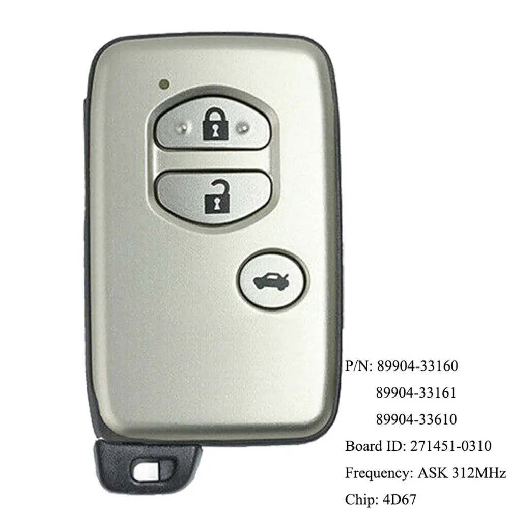 CN007180 For Toyota Camry Crown Majesta Markx Smart Key 312Mhz 4D-67 Page1 D4 89904-33610 89904-33160 271451-0310 2006 Mark X