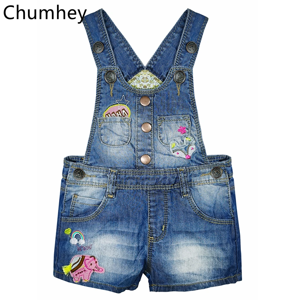 Chumhey 0-5T Kids Overalls Summer Baby Girls Denim Shorts Jeans Tollder Rompers Children Clothes Bebe Jumpsuit Child Clothing