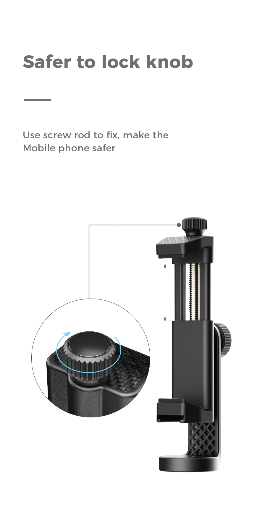 Ulanzi ST-17 Telefon halter vertikal horizontal 360 ° einstellbare Telefon halterung mit kaltem Schuh 1/4 ''Stativ adapter für Telefon – Detail 4