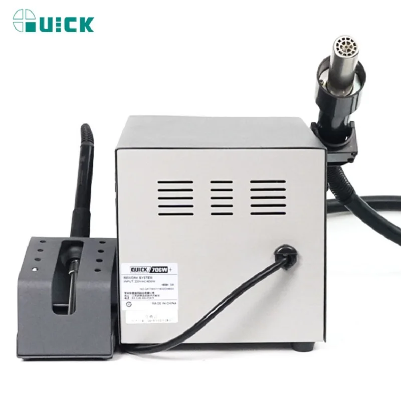 Quick 706W+ Air Gun Soldering Station 2 in 1 110V/220V Rework Station Double Station Hot Air Desoldering Station