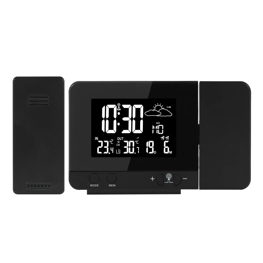 

Alarm Clock Digital Thermometer 8 Color display Night light Electronic Watch Table Wireless Sensor Projection Time Clocks