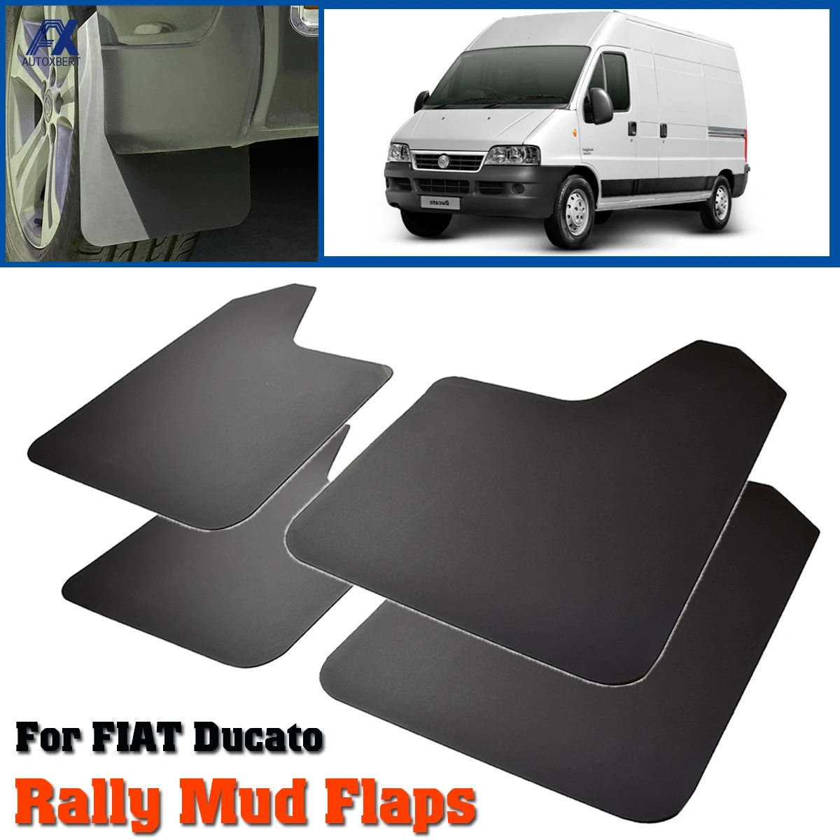 4 unidades de anchas carreras/rallones de barro para Fiat Ducato Peugeot Boxer Ram ProMaster guardabarros 15 "x 11,5"