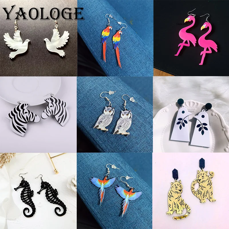 

YAOLOGE Cute Cartoon Animal New Fashion Pendant Acrylic Earrings Beautiful Drop Earrings Party High Quality Gifts For Women
