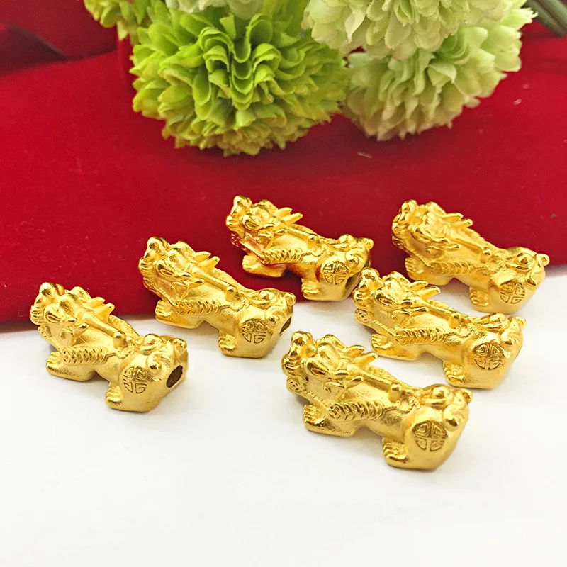 PIXIU Gold Plated Brass Medium Size Stainless Steel Fittings 3D Gold Plated Solid Stainless Steel DIY Hand Parts 28x15x11mm