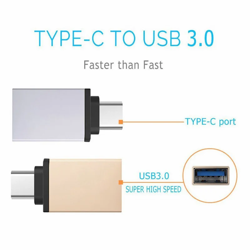 OTG Adapter For Xiaomi Poco F3 M3 X3 NFC Redmi Note 10 9 8 S 9T Pro Mobile Phones Type-C to USB 3.0 Charging USB C Connector