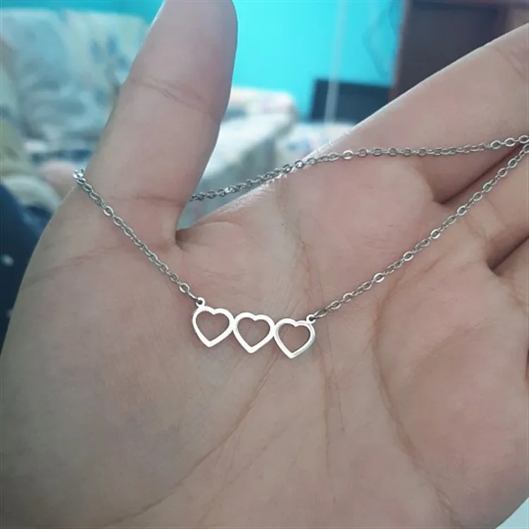Collar con forma de corazón para mujer, joyería de acero inoxidable, regalos encantadores para mejores amigos, Gargantilla colgante de moda