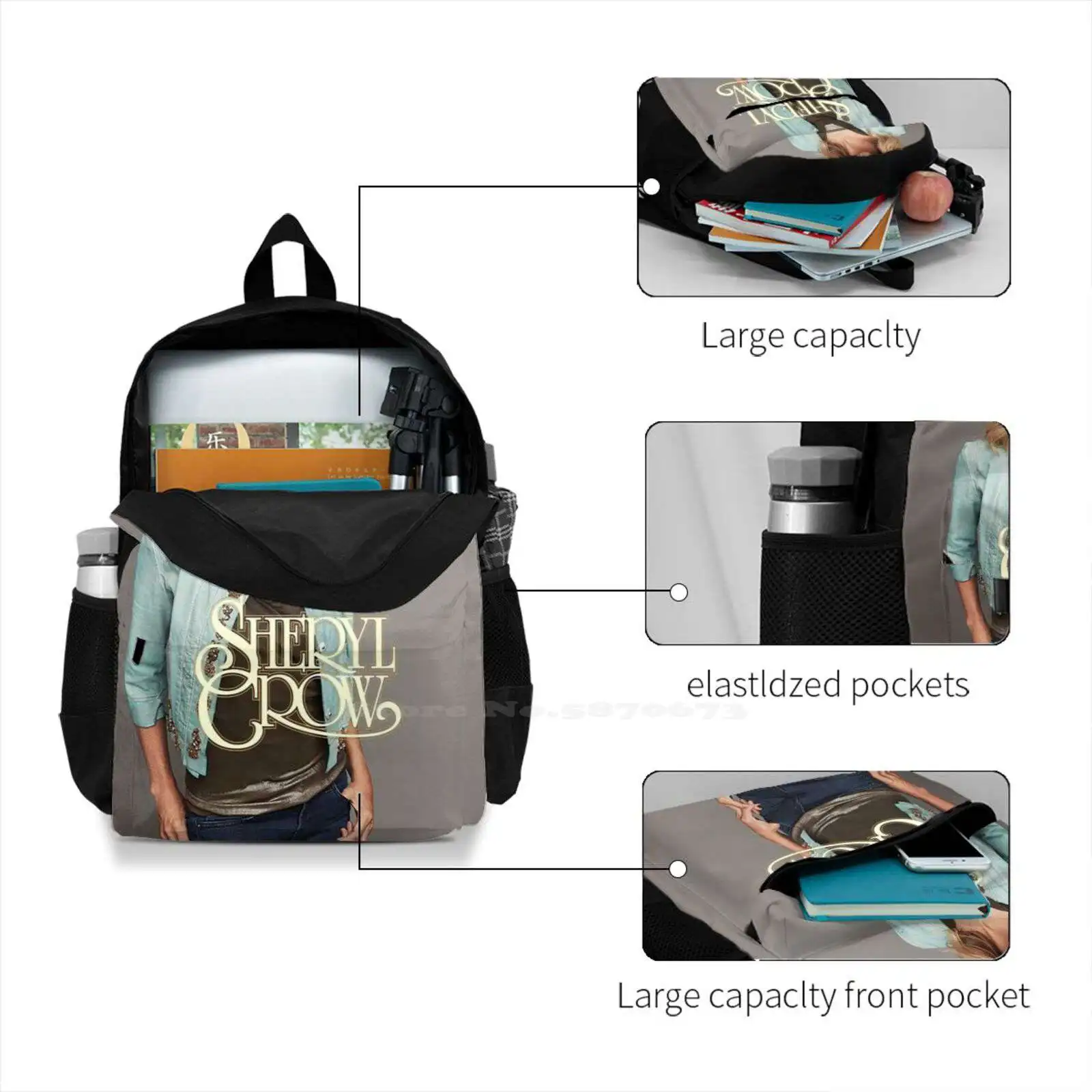 Fourshe Sheryl American Tour 2020 School Bag Big Capacity Backpack Laptop 15 Inch Live Crow Concert Cover World Europe 2021