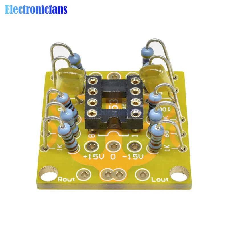 Dual OP Amp Board Preamp DC Amplification PCB DC Pre-Amp Amplifier Empty Board Module for NE5532 OPA2134 OPA2604 AD826