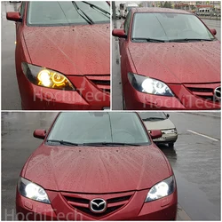 for mazda 3 2004 - 2008 White & yellow Dual and only white color Cotton LED Angel eyes kit  ring DRL Turn signal light