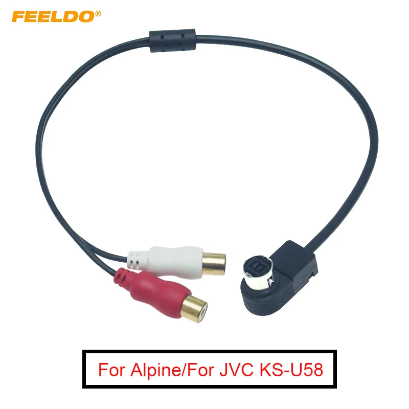 

FEELDO 5Pcs Car Audio Radio Aux-in 2RCA Cable AUX Adapter for Alpine KCA-121B JVC Ai-net Player 9887 105 117 9855 #MX6250