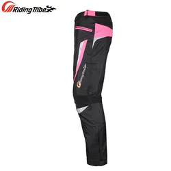 Women Motorcycle Pants Slim Fit Riding Breathable Racing Safety Protective Trousers with Kneepads and Waterproof Liner HP-20