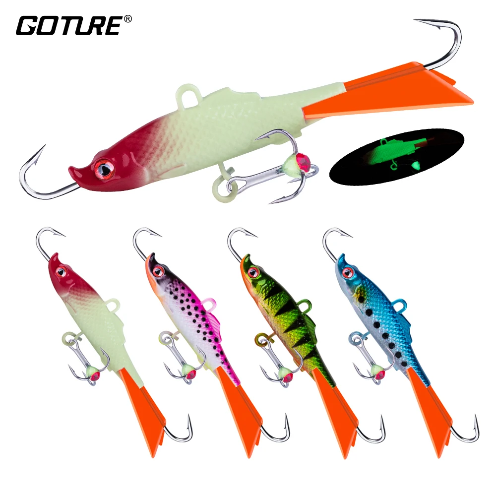 Goture 1PC Jigging Fishing Lure Balancers Luminous Ice Jig Hard Artificial Bait 68mm 15g For Winter Fishing