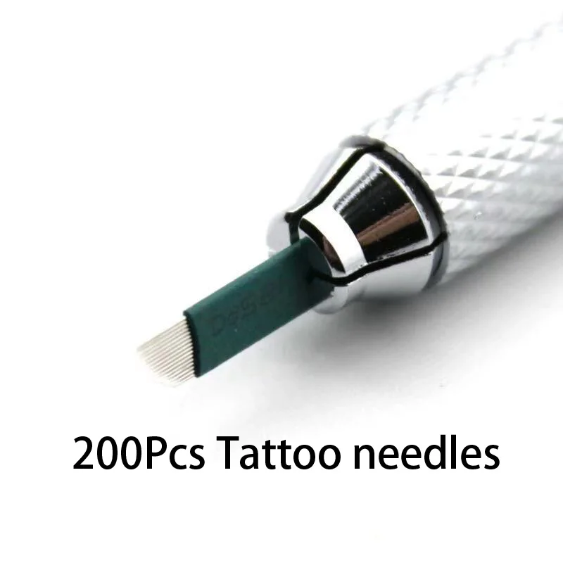 

200Pcs 0.18mm Microblading 12 14 16 18 Flex Laminas Nano Tattoo Needles Pins Blades for 3D Makeup Eyebrow Pen Tebori Embroidery