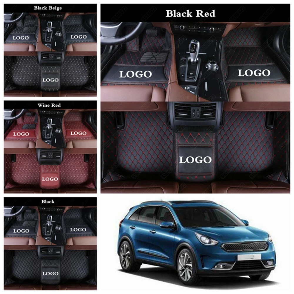 Customized Car Floor Mats for KIA Niro Sorento Sportage Sedona Soul All Weather Luxury Leather Auto Foot Rugs Mat Pads Carpet