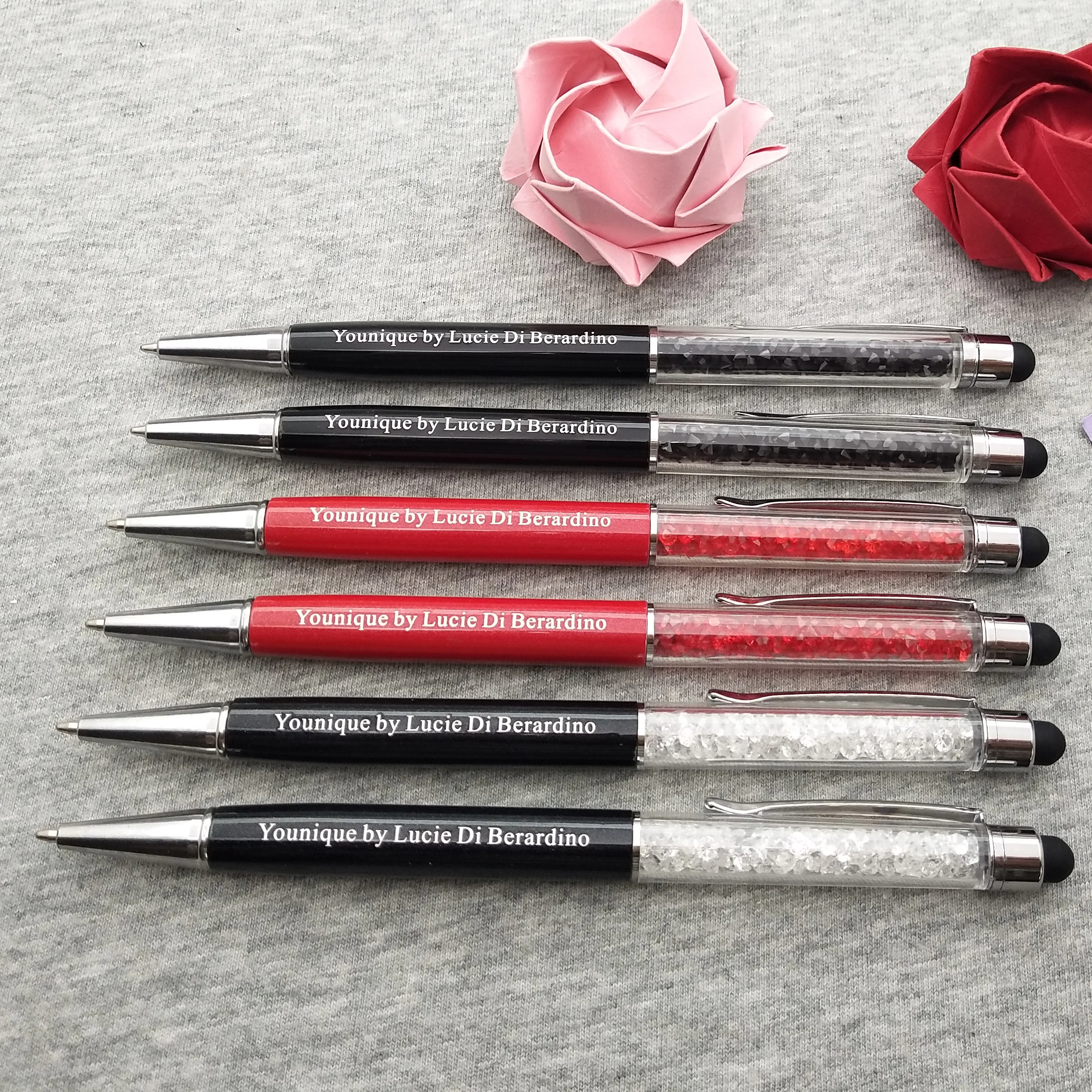 Small business promotional items Crystal pens in 10colors custom imprinted with your logo and text FREE