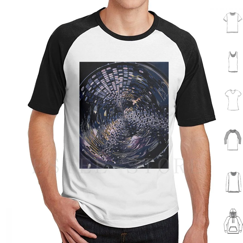 Glitter Spiral Universe T Shirt DIY Big Size 100% Cotton Nolajere Designs Black Spiral Universe Glitter