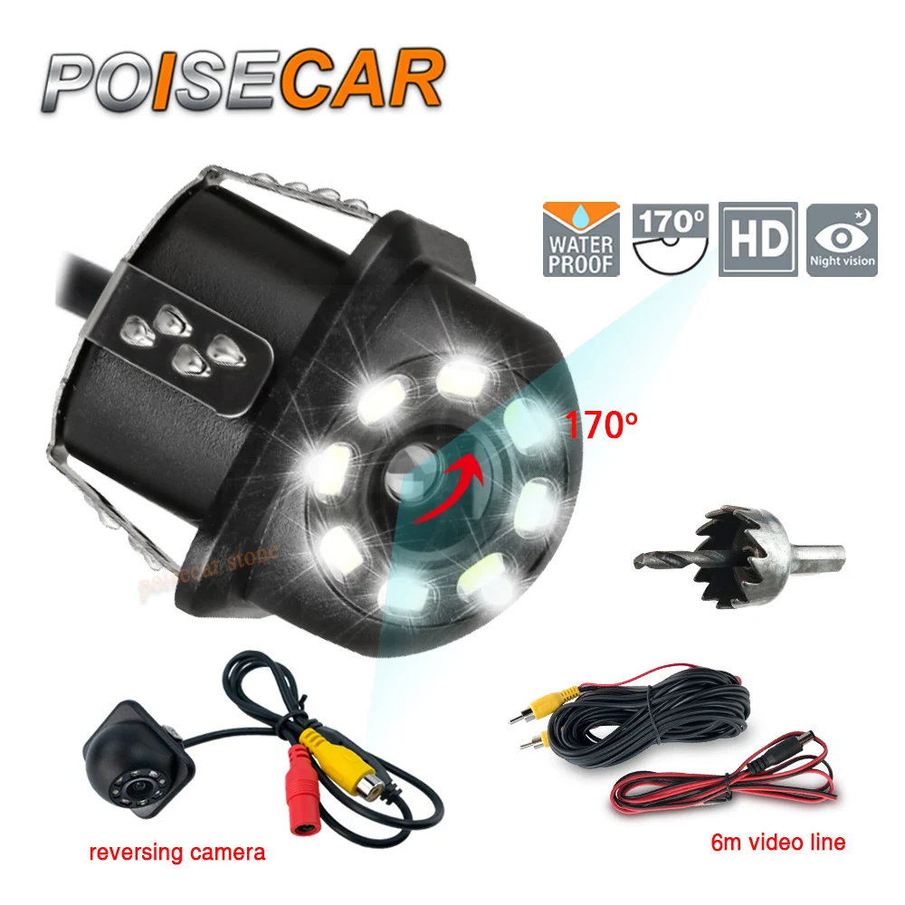 Dynamic Trajectory Parking Line 20 mm Car Rear View Reverse Infrared Camera Night Vision For Parking Monitor Waterproof HD Video