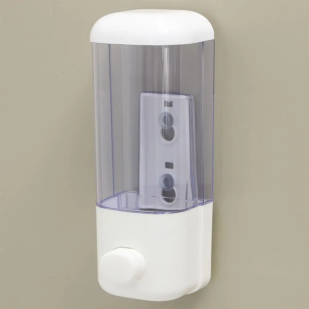 Dispenser di sapone da bagno da 500ml contenitore per Shampoo autoadesivo a parete pressa a mano lozione liquida trasparente conservazione a fessura