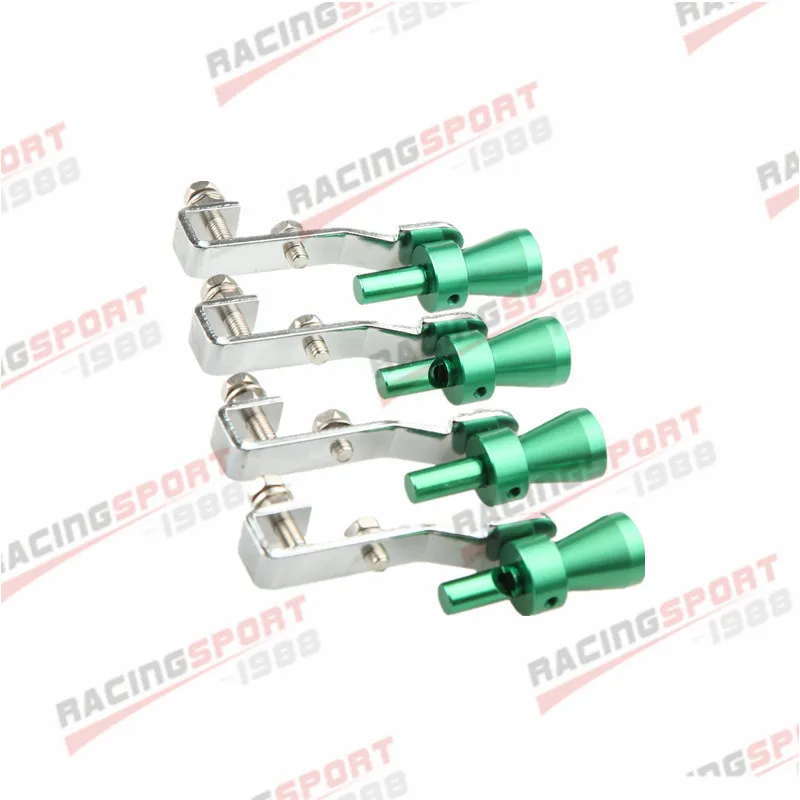 4PCS Universal S Turbo Sound Exhaust Whistle/ Fake Blow Off BOV Simulator Green