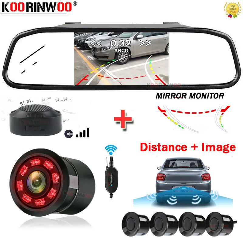 

Koorinwoo Parktronic Dynamic Car Smart System Video Parking Sensor Rear Car Monitor with Camera Reverse Detector Radar For Cars