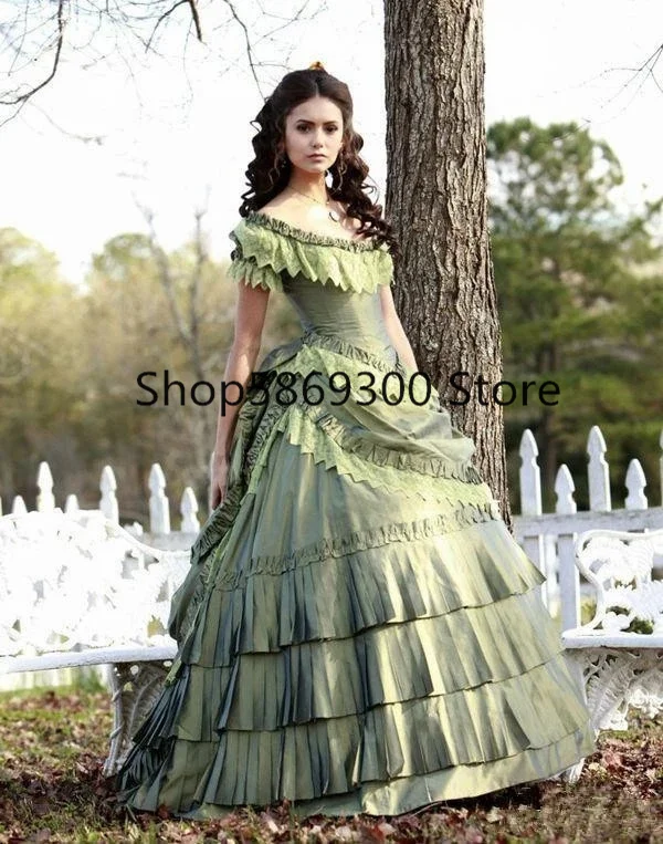 Vampire Diary evening dress Century French Noble style Duchess Civil war Renaissance Theater Victorian Reenactment prom dresses