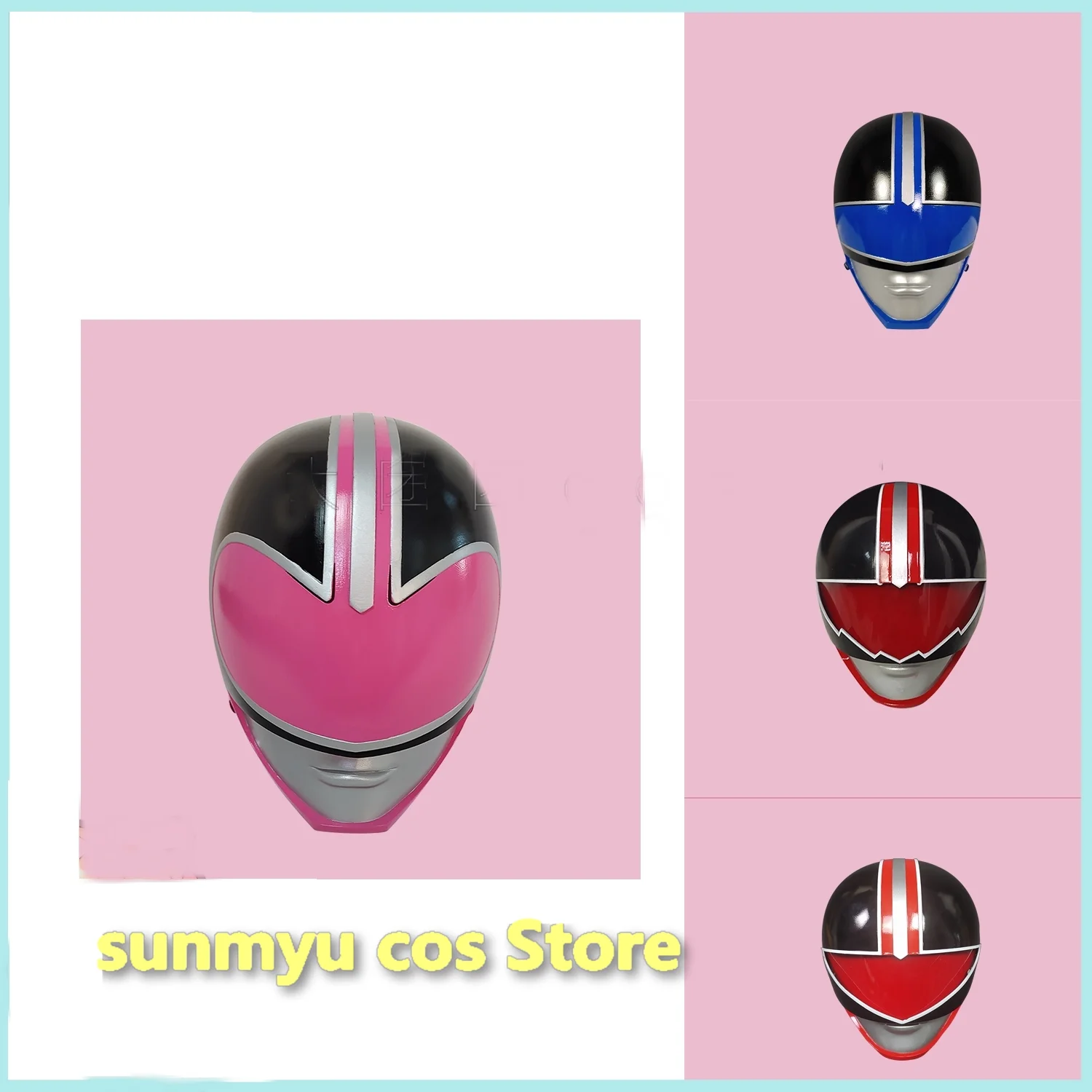 Mirai Sentai Timeranger Cosplay Time  Red Pink Blue Mask  Cosplay Helmet