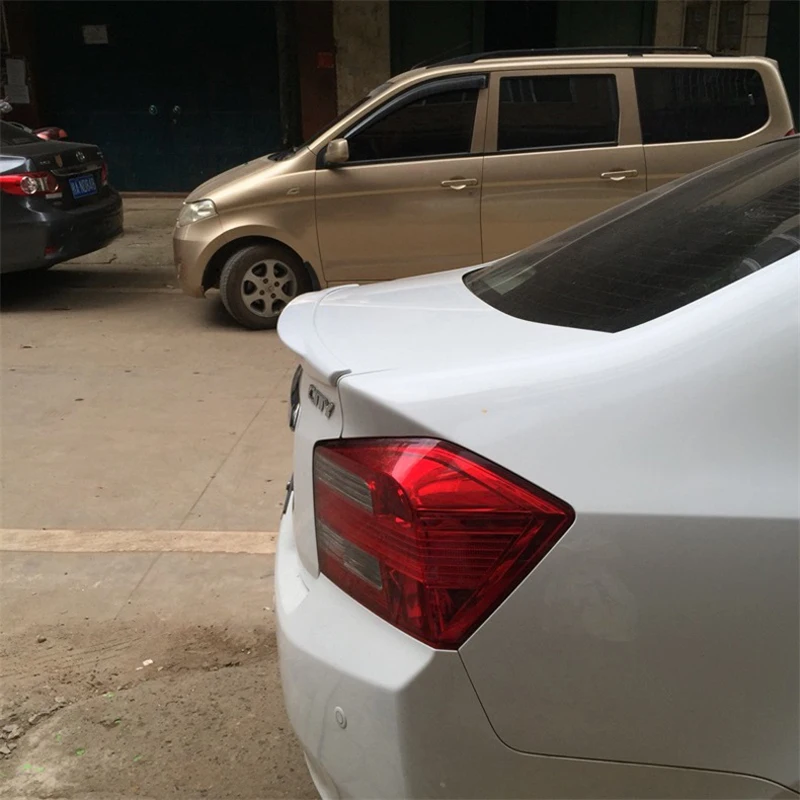 For Honda City Spoiler 2010 2011 2012 2013 2014 Car Tail Wing Decoration ABS Plastic Unpainted Primer Rear Trunk Spoiler