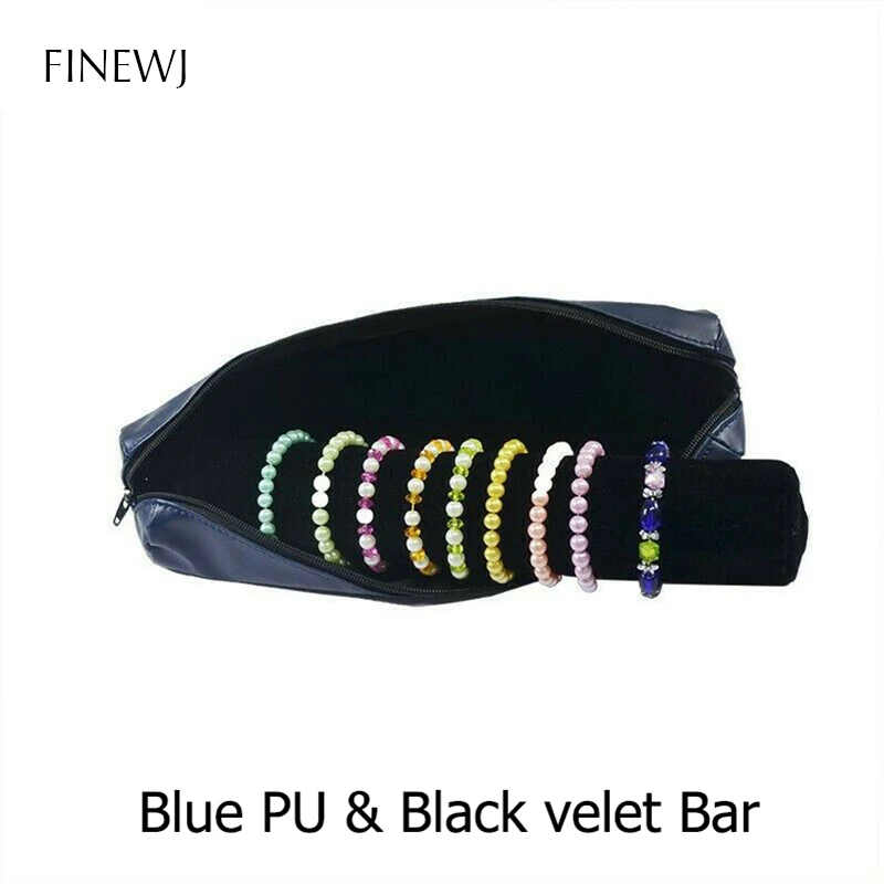 Bracelet Display Holder Bar Gift Bangle Watch Storage Bag Case PU Leather Velvet Portable Travel Organizer Jewelry Zipper Pouch