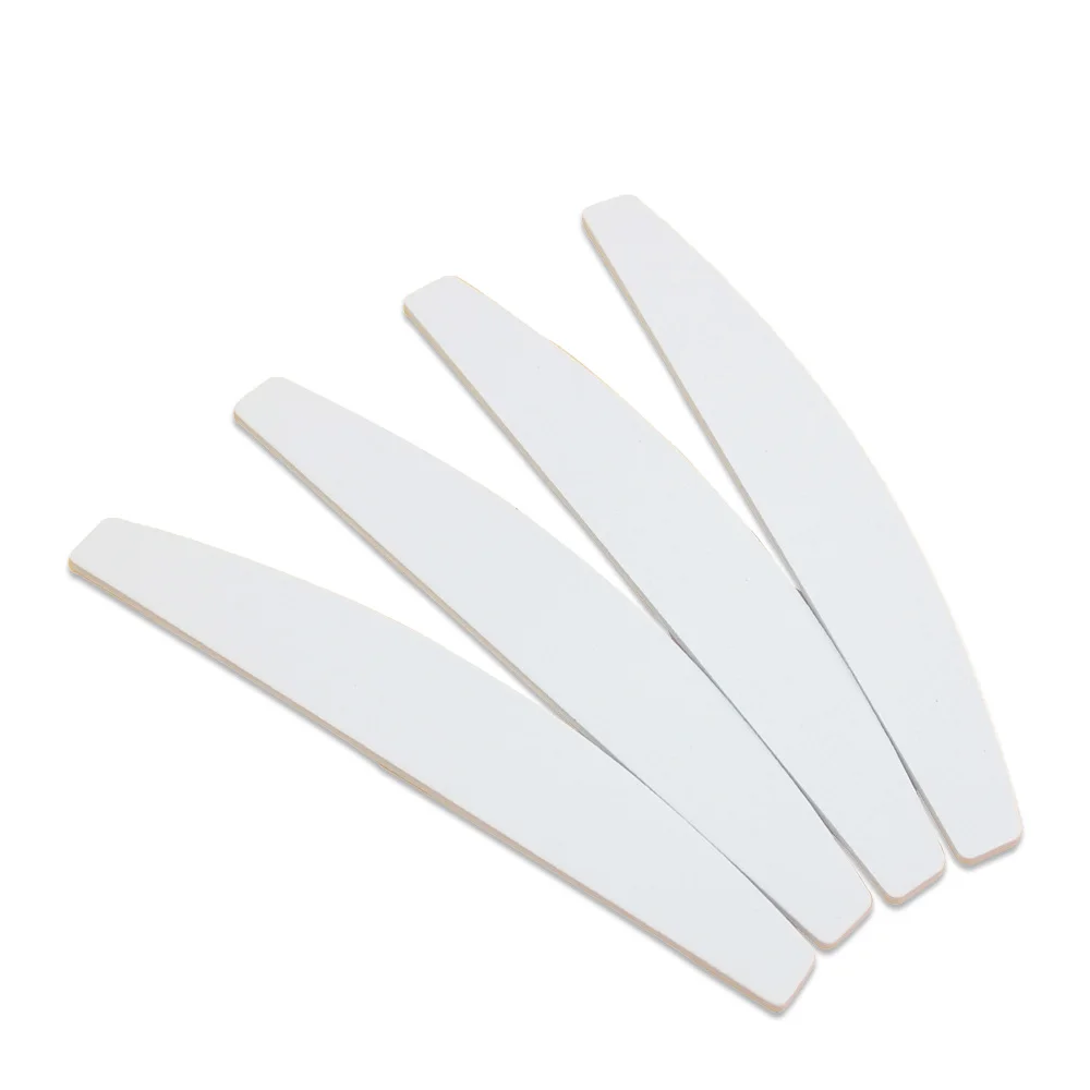 White Nail File 100 180 Buffer Tools  Half Moon Sandpaper Nail Accessoires 10pcs/lot plastic emery board  Sandpaper Sawing