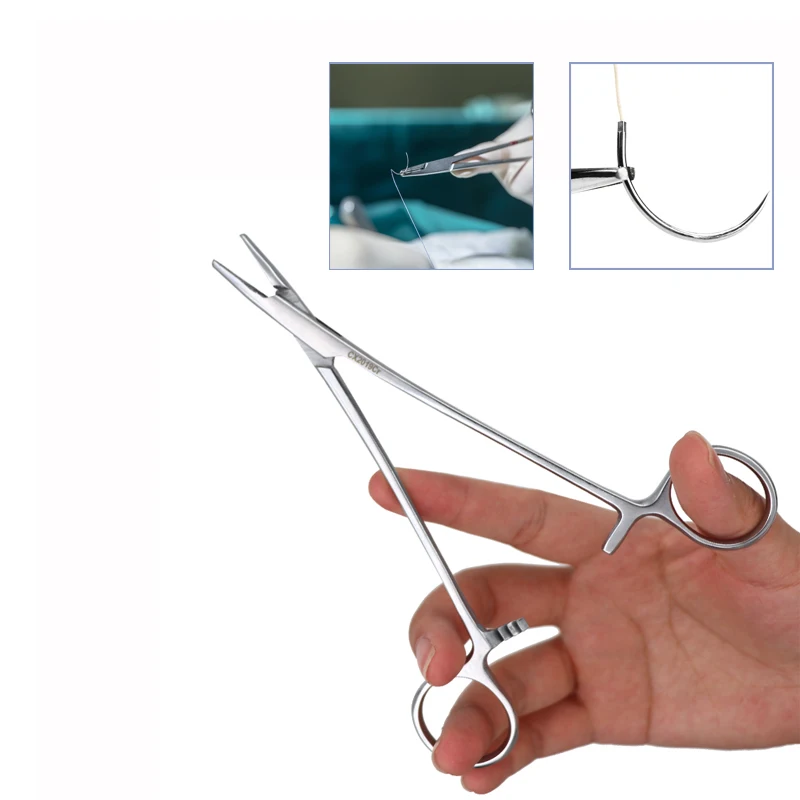 

16cm/18cm Stainless Steel Surgical Handle Needle Clamp Suture Needle Holder Forceps For Livestock Animal Veterinary Instruments