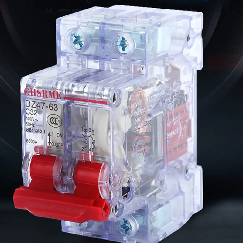 DZ47-63 1P2P AC 6A 10A 16A 20A 25A 32A 40A 50A 63A transparent AC250V Mini Circuit breaker