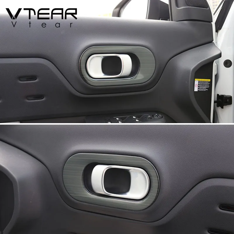 Vtear Car Inner Door Handle Trim Cover Stainless Steel Interior Auto Door sticker Accessories Parts For Citroen C5 Aircross 2021