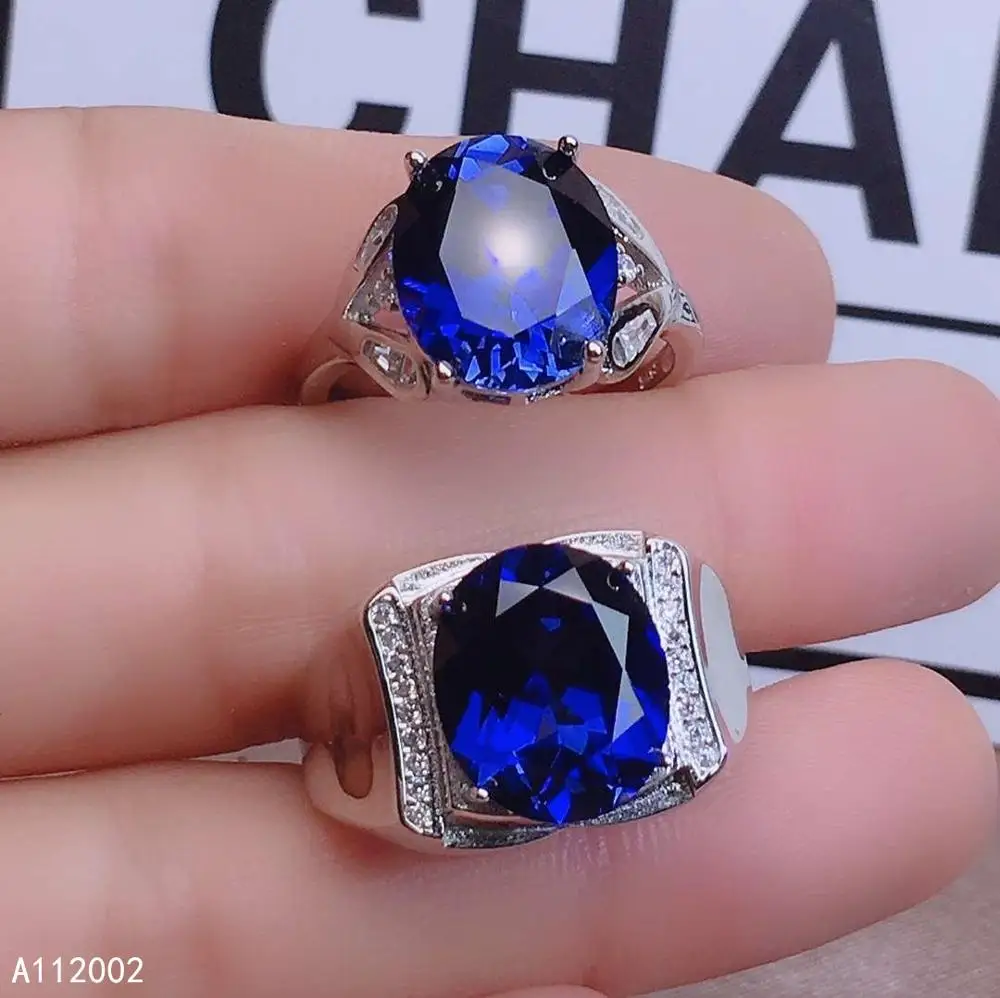 

KJJEAXCMY fine jewelry natural sapphire 925 sterling silver new gemstone men women ring Couple suit support test trendy