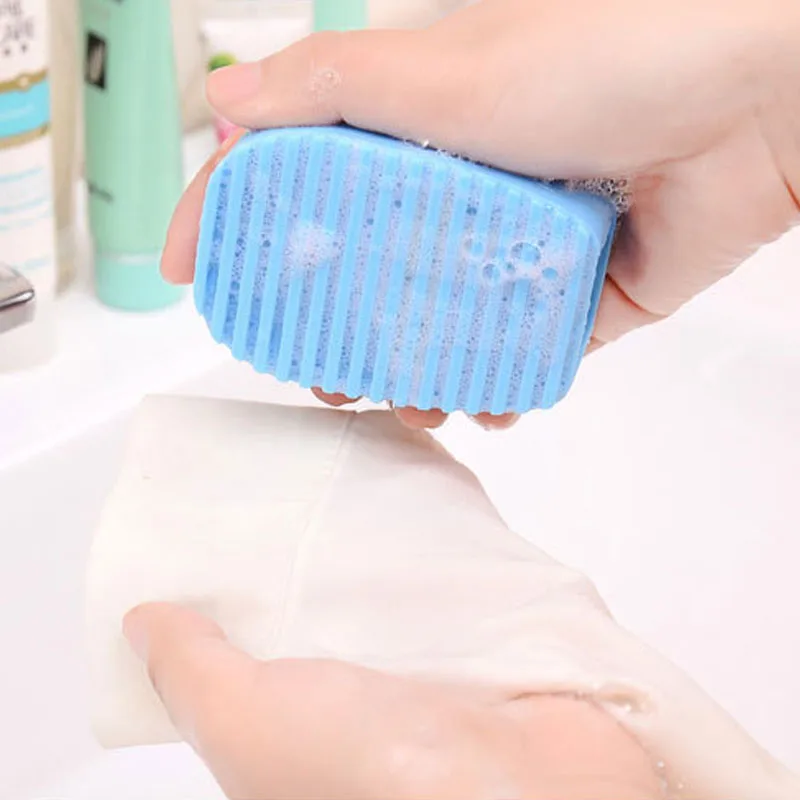 small Silicone Laundry Wash Board 1pc New Candy Color Non-slip Mini Washboard Scrubbing Brush Handheld Cleaning tool