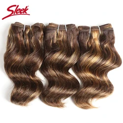 Sleek Hair Brazilian Nature Body Wave Human Hair Double Drawn Piano Color 4/27# 27# Burg# Bundles Hair Extension 3Pcs/Lot
